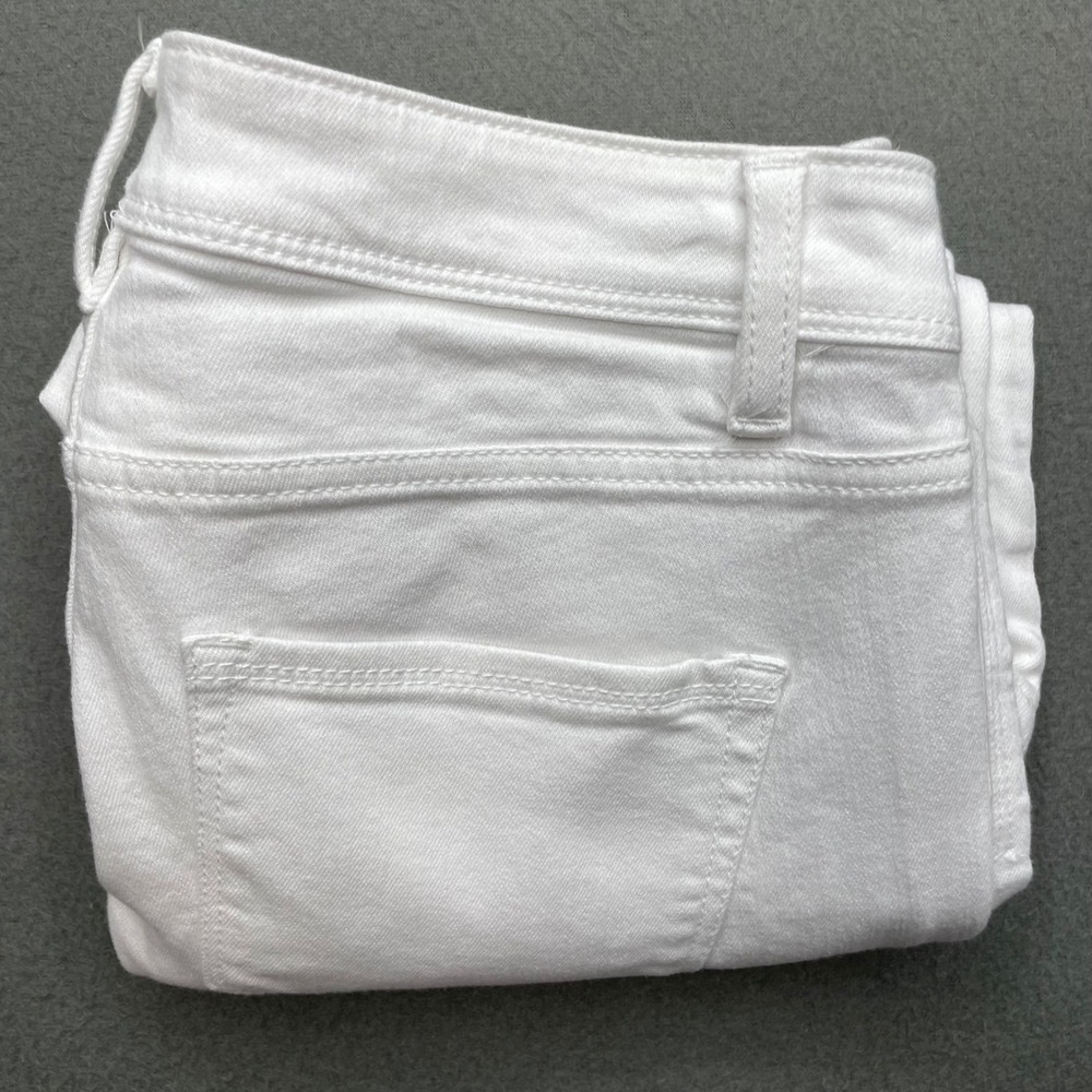 J.Jill Women Jeans White Cotton Blend 4P High-Rise Cropped Minimalist B2207